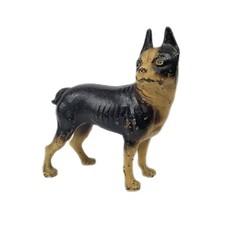 Vintage Cast Iron Hubley Boston Bull Terrier Door Stop Statue