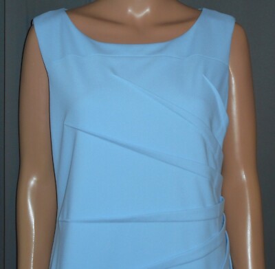 NWT Calvin Klein Pretty Sky-Blue Starburst Pleat Work Shell Dress, 14 | eBay