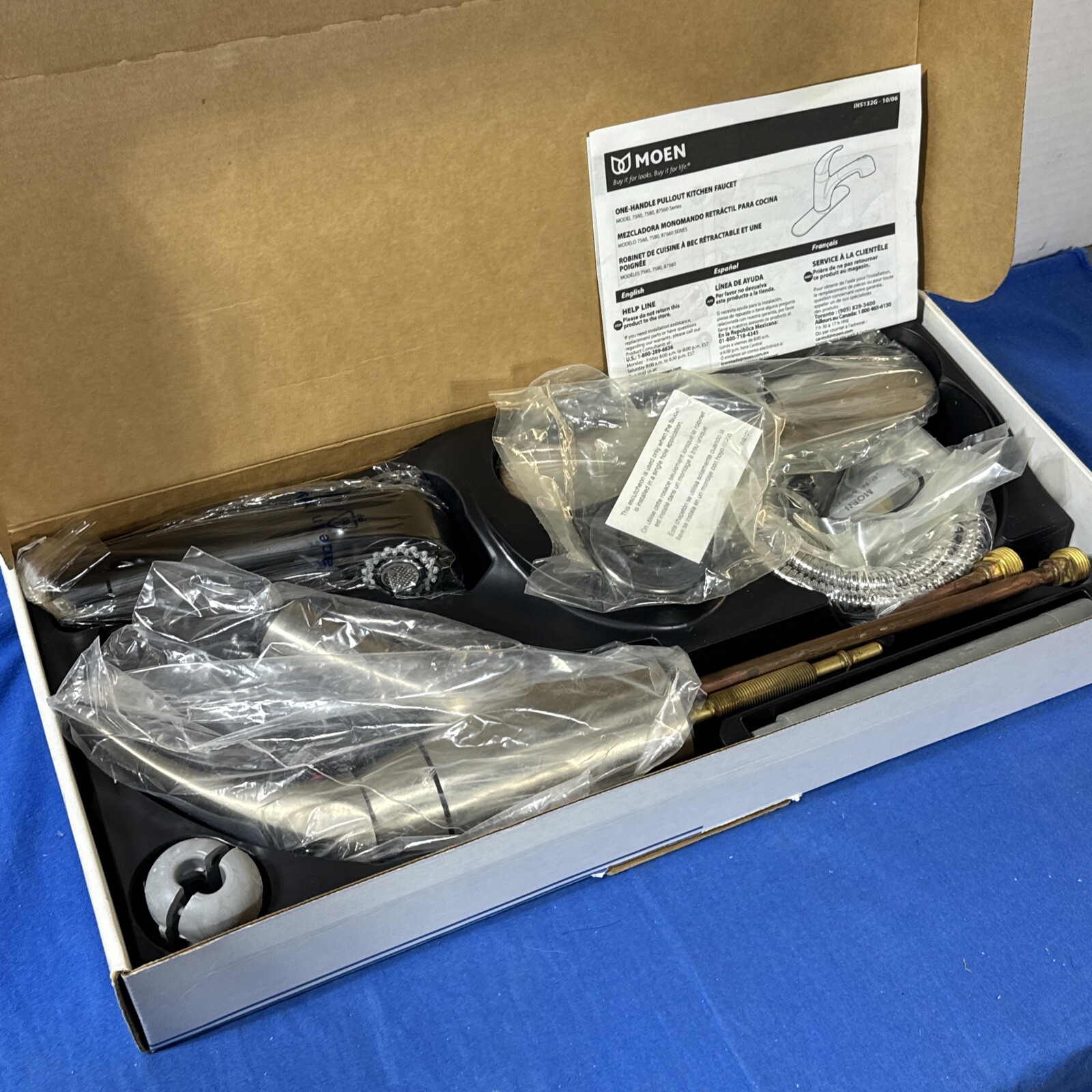 New Open Box Moen 7560SLBL Faucet One Handle Pullout 87560 Series eBay