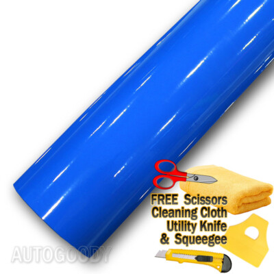 480'' x 60'' Super Gloss Blue Vinyl Film Wrap Sticker Air Bubble Free 40ft x 5ft