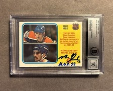 1982-83 Gretzky/Goulet LL. Goulet signed.QuebecAuto.BAS 10 Autograph Card NM HOF