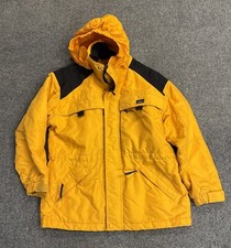 VTG LL Bean Youth L 14-16 Hooded Yellow Thinsulate Ski Coat Jacket Snowboard 90s
