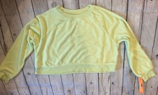 Colsie Womens Large Cropped Sweatshirt Fleece Lounge Top Long Sleeve NWT