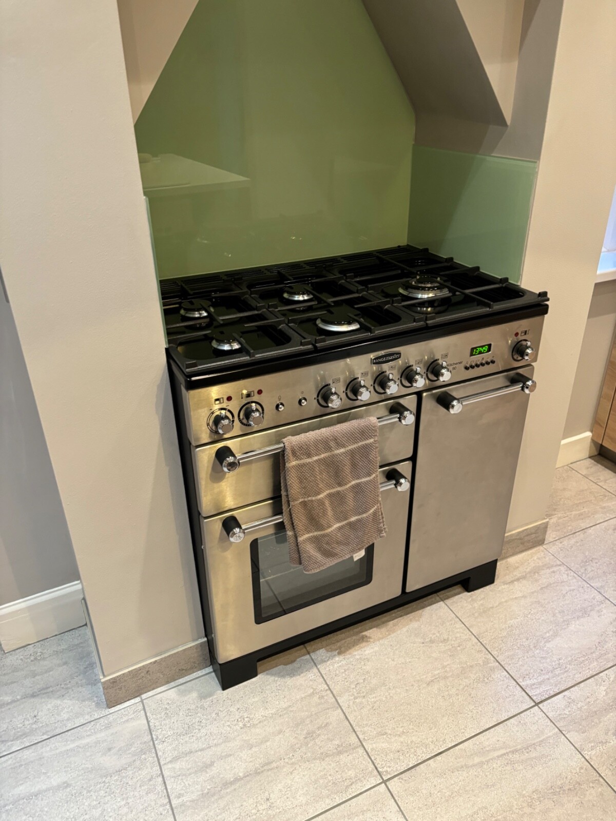 Rangemaster Kitchener 90 dual fuel oven stainless steel eBay