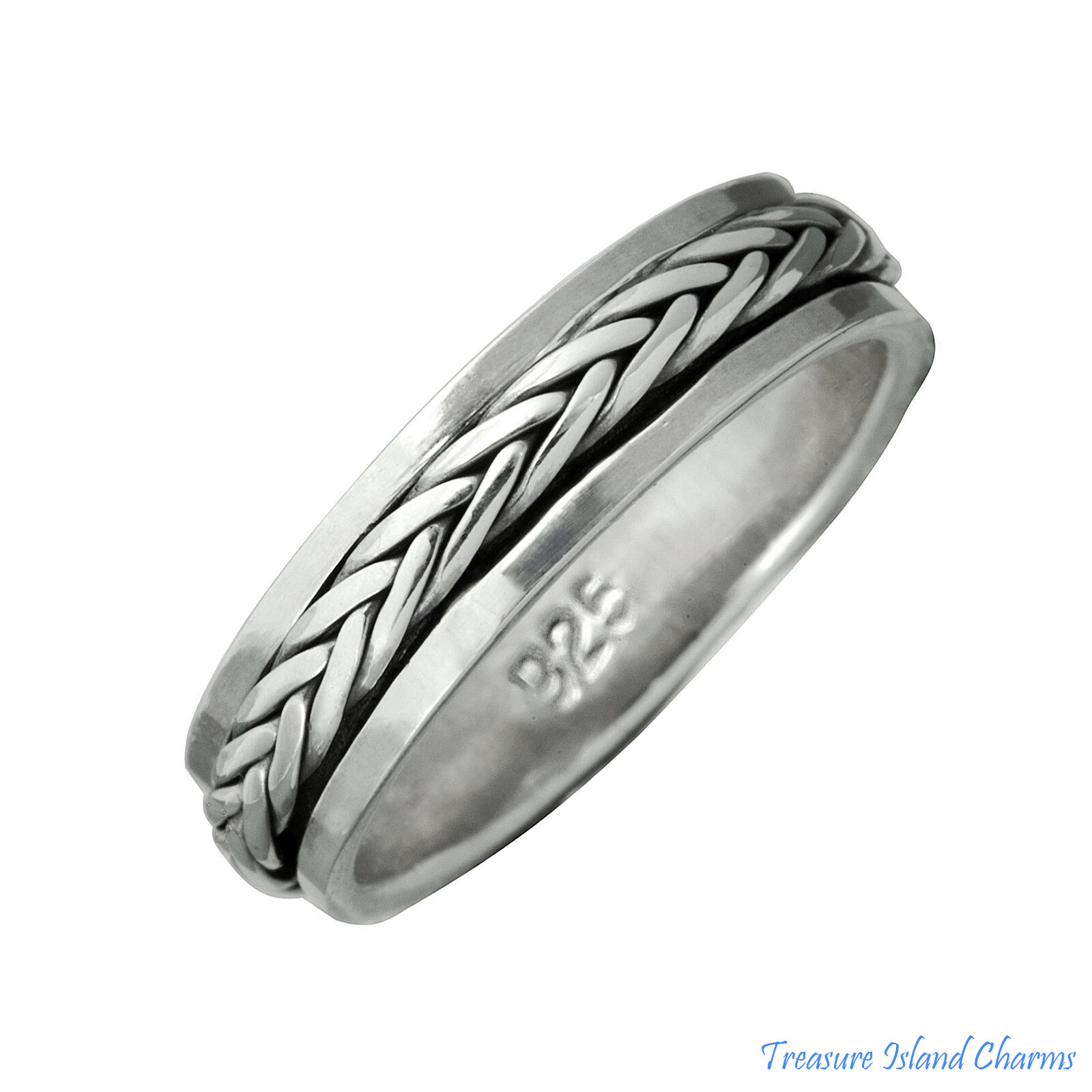 Celtic Weave Braid Spinner Spinning 925 Sterling Silver Ring 5mm Band ...