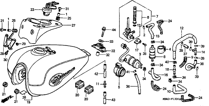 HONDA GAS TANK FUEL LINE, HOSE 16962-MBA-000, SHADOW VT750, 750 | eBay