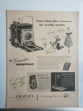 Vintage 1955 Graflex 22 Camera Print Ad Ephemera Wall Art Decor