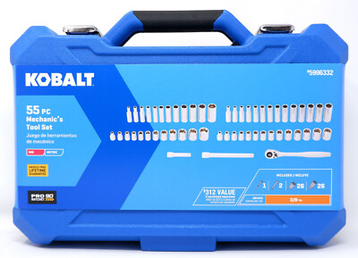 KOBALT 55PC MECHANIC'S TOOL SET SAE/METRIC SHALLOW/DEEP SOCKETS