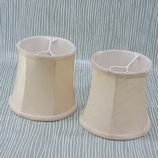 Pair Of Small Vintage Lamp Light Shades Beige Cream Retro