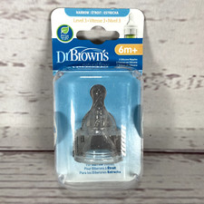 Dr. Browns Natural Flow Level 3 Silicone Nipples Narrow 6m 2 Pack