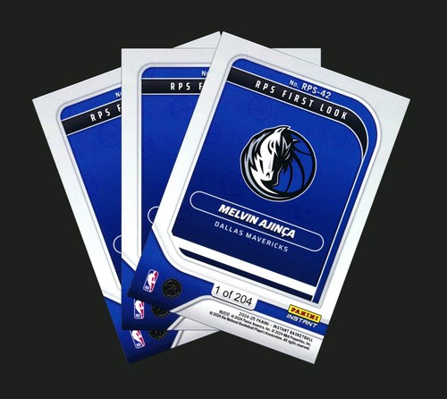 (3) 2024-25 PANINI INSTANT MELVIN AJINCA RC FIRST LOOK 1ST MAVS ROOKIE /204 LOT! - Bild 2 von 2