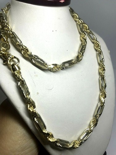 GoLD 14k chain figarope link necklace 