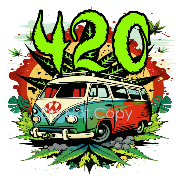 420 Stoner Bus Vinyl Sticker Weatherproof UV Safe Weed Cannabis Marijuana 420