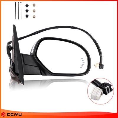 ?Right Chorme Power HeatedMemory Mirror Arrow Signal Light For 07-13 Chevy gmc