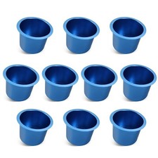 10-pack Blue Jumbo Aluminum Cup Drink Holder For Cartruckcamperrvmarine Boat