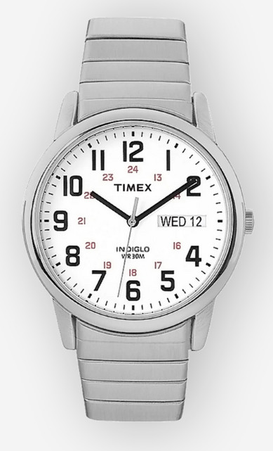 Timex Men's T2N091 Easy Reader Day Date 35mm Expansion Band Watch DAMAGED BOX