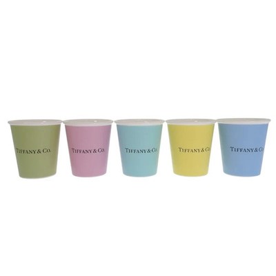TIFFANY & Co. Coffee Cup Set of 5 Bone China Multicolor Porcelain