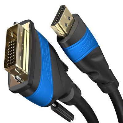 HDMI DVI Adapterkabel mit A.I.S. Signalstörschutz - 2m, schwarz 