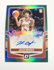 Jalen Bridges 2024-25 Donruss Optic Signature Series Green Prizm /49 Suns RC
