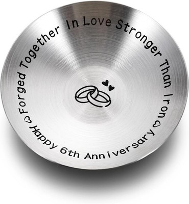 6 Year Anniversary Iron Gifts for Him Her Couples 6th Wedding small, Silver