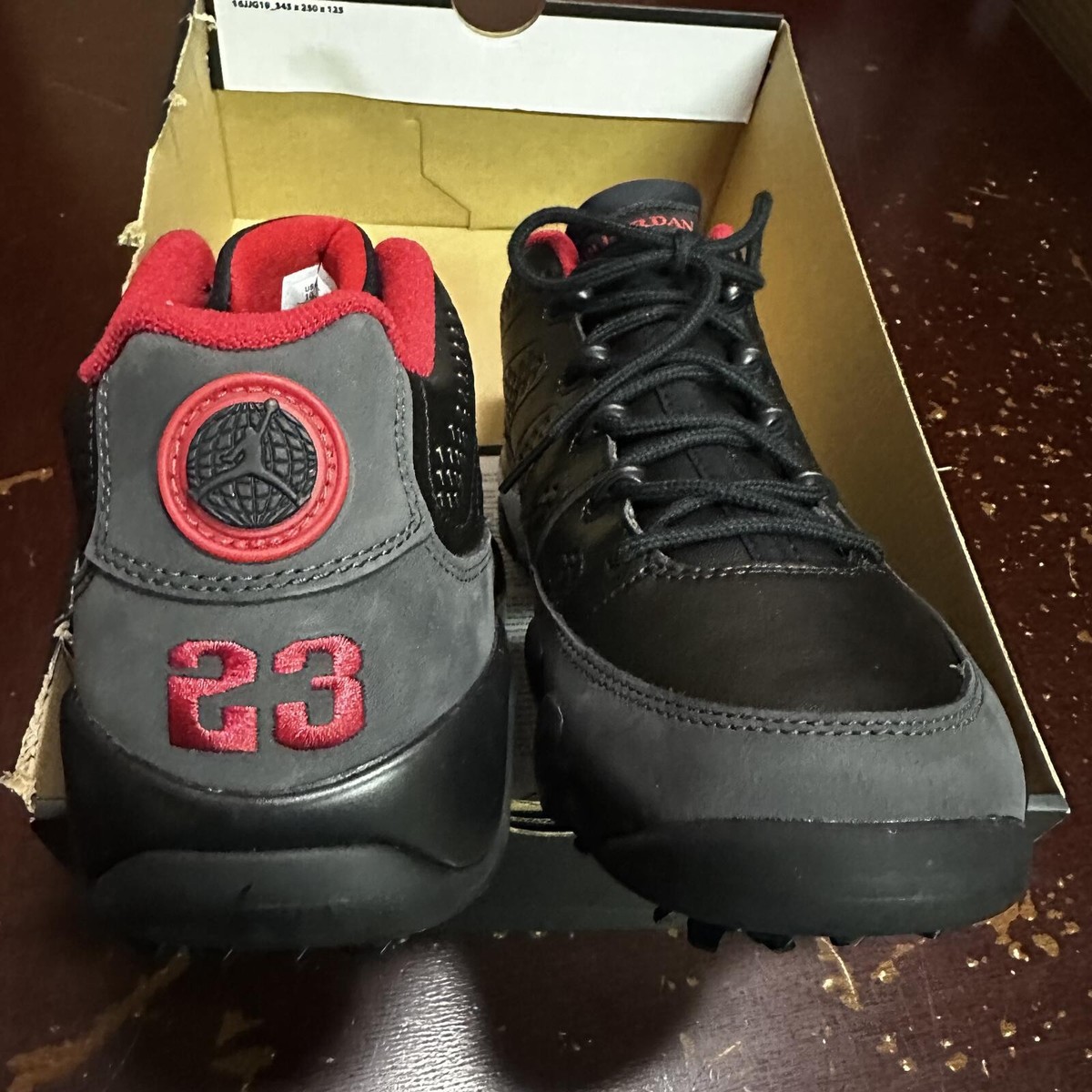 Nike Air Jordan 9 Retro Low Golf Men's Size 13 Charcoal Black Red