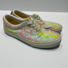 Vans Era Tie Dye Floral Pastel Sneakers Pink Yellow Green Womens 7.5 Juniors 6
