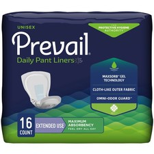 Prevail Incontinence Liner 28" L Extended Wear 76 16 Ct