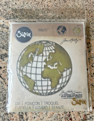 Tim Holtz Thinlits Globe Die 660214 Retired Rare World Earth Map Sizzix