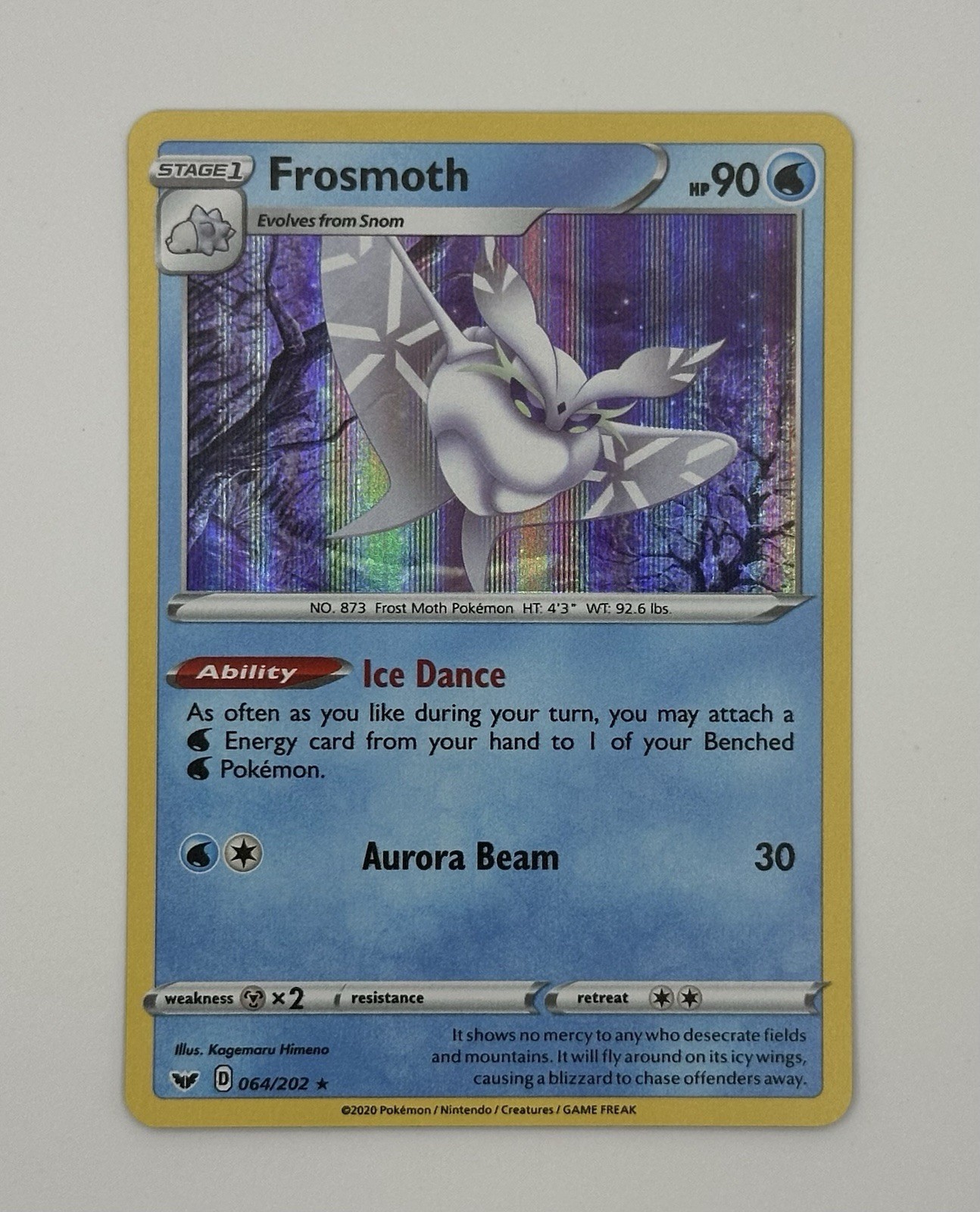 Frosmoth 064/202 Pokemon Sword & Shield Base Set Holo Rare Card NM