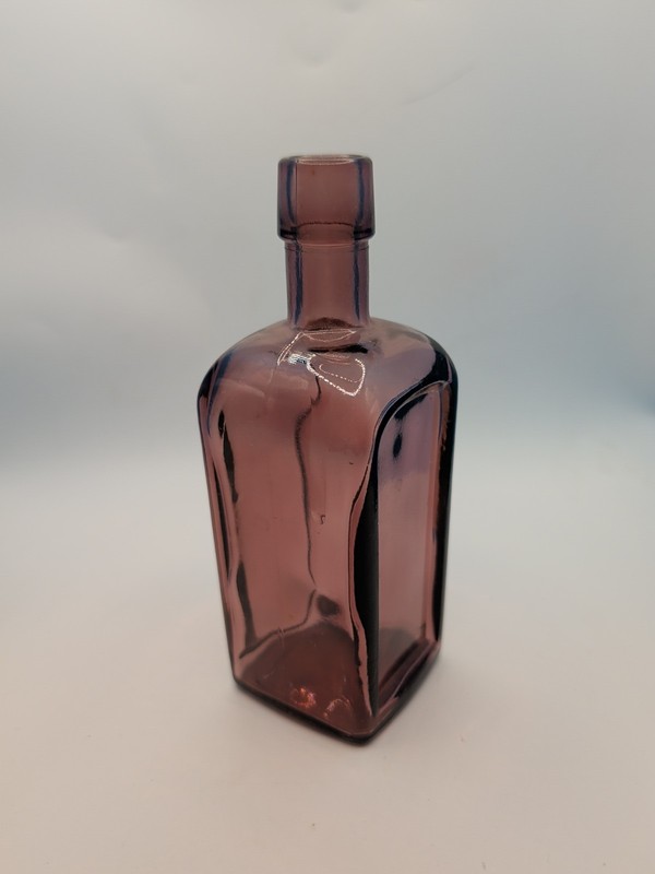 Vintage WHEATON Glass Bottle Amethyst Square Shape 5.5” Tall New Jersey. Clean