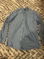 Light Blue Men s Size Large Eddie Bauer Button Up Dress Shirt