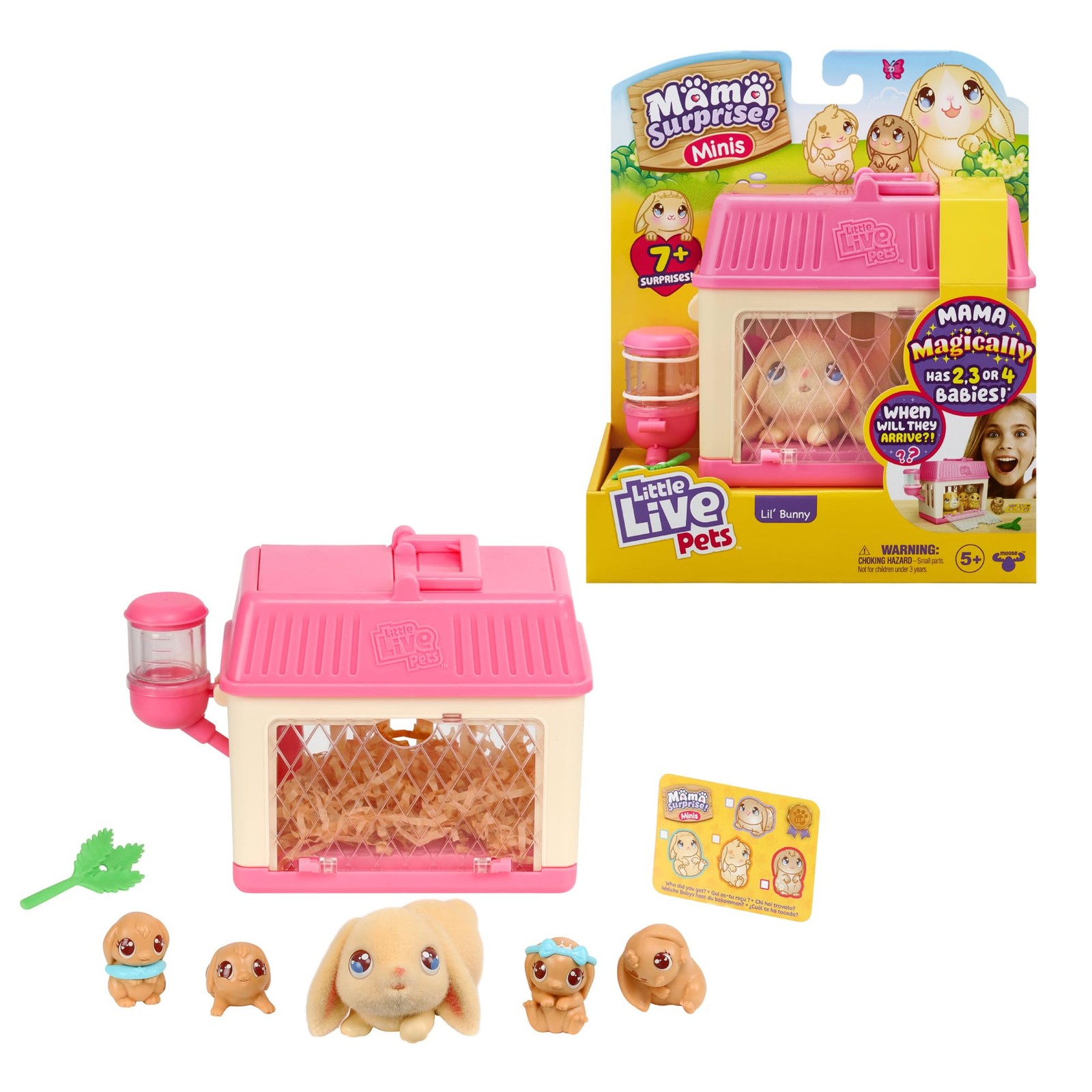 Little Live Pets - Mama Surprise Minis, Feed and nurture a Lil' Bunny Inside the