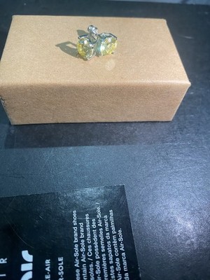 Ohrstecker 4,0 ctw zitronengelbe Moissanit. Portugiesischer Schnitt. 925 Sterling. GRA