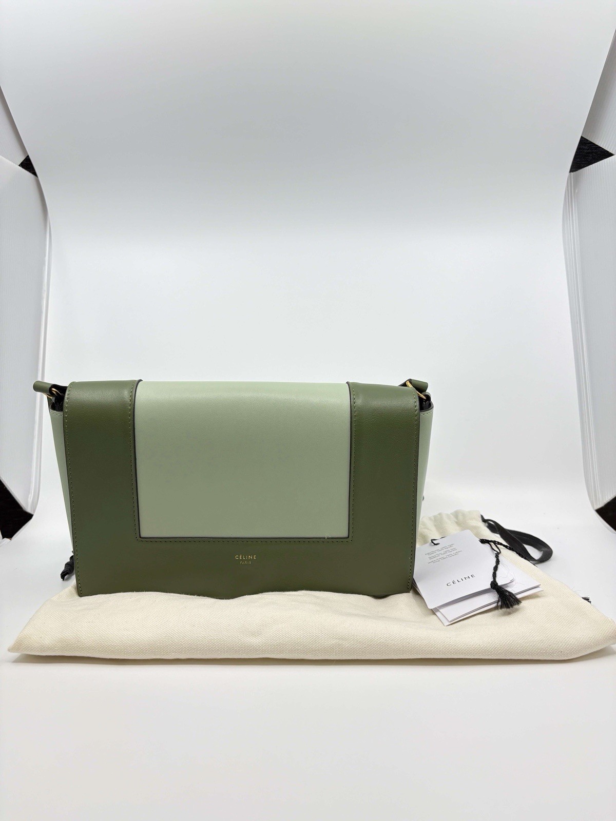 CELINE Frame Shoulder Bag Medium Green Leather RM260500115 image 3
