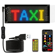 Customizable LED Car Sign - 7"x3" Bluetooth Programmable Scrolling Display, USB