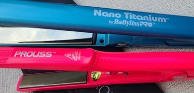 Flat Iron x 2 BaBylissPRO Nano Titanium 1  & Proliss Diamond .5'' Mini Straighten