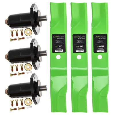 8TEN Spindle High Lift Blade Kit for Ariens 48 Inch Deck Max Zoom 48 Zero Turn