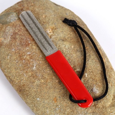 (red Dual Grooving) Dual Grooving Hook Sharpening Files Fishing Hook Stone ( BK