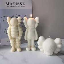 2pcs DIY 3D Bear Silicone Candle Molds Making Soap Plaster Resin Craft Moulds