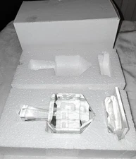 Dreidel Crystal Paperweight 5" w Base Glass Hanukkah Chanukah Shannon Crystal