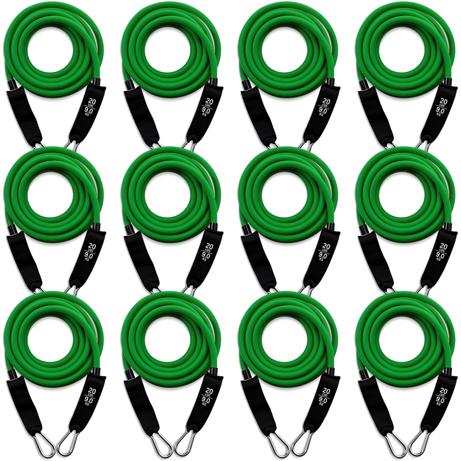 12 Pcs Resistance Bands with Handles Set, Weight Stretch Exercise Workout Ban...