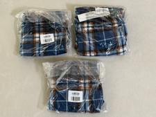 Lot of 3 NEW Old Navy Boys Pajama Pants Youth XL 14-16 Blue Plaid Fleece Boys