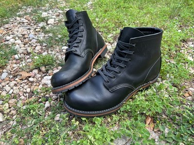Red Wing Beckman 9014 Men's Black Leather Vintage Work Boots Size 9D