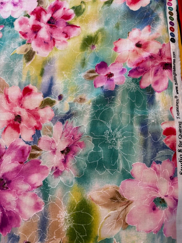Large Floral Studio 8 Quilting Treasures 3 yards - Image 1 of 1