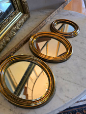 Set of 3 Oval Gold-Tone Framed Wall Mounted A...