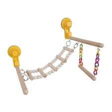 Suction Cup Wood Perch Toy Window and Shower Perch Toys Activity Center