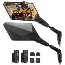 ATV Mirrors Motorcycle 8mm 10mm Foldable Side View 7/8" Handlebar Mount Pair Set