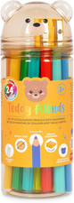 - Set Di 24 Matite Colorate Con Temperino Teddy Friends, Pastelli per Colorare, 