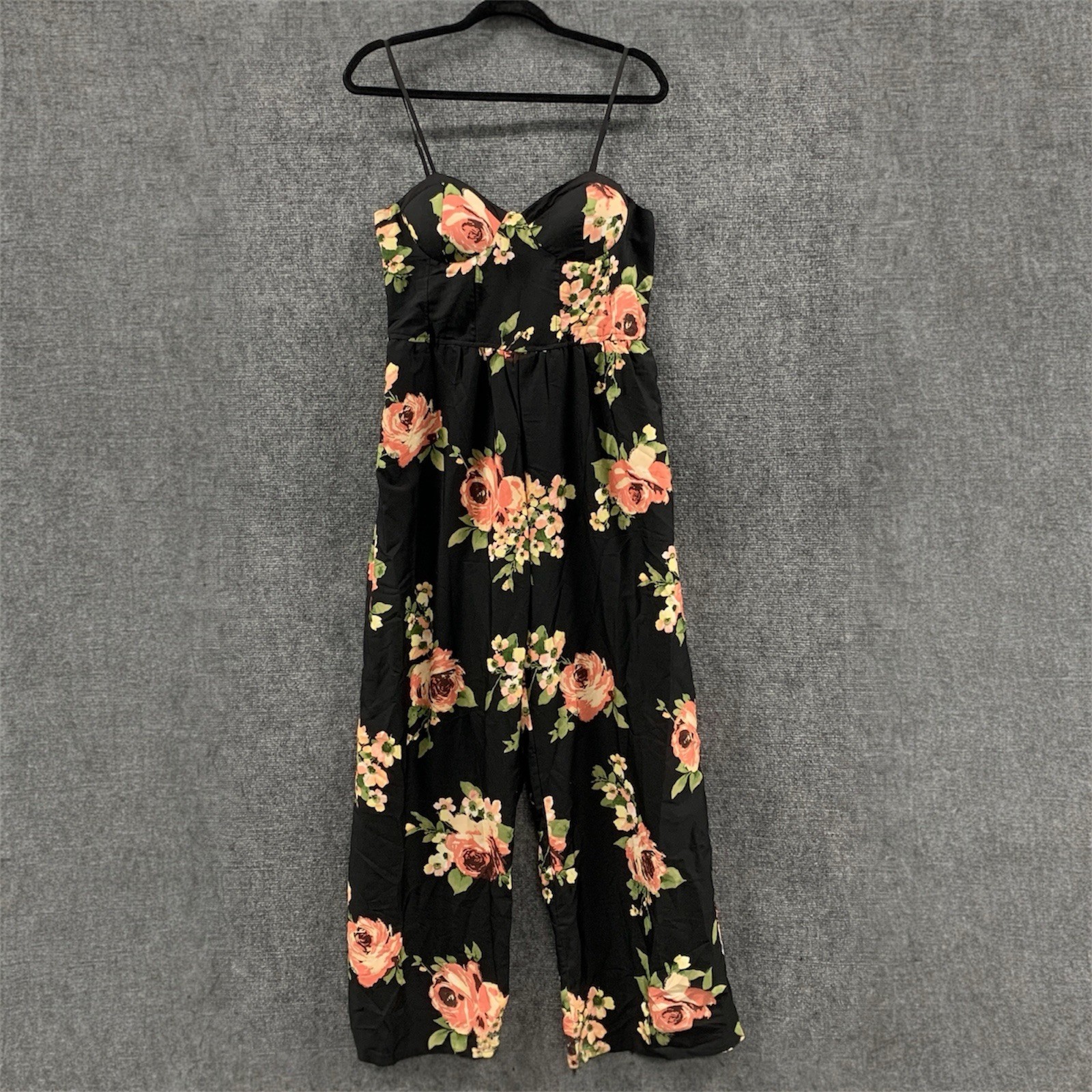 Band Of Gypsies Women's Romper Full Length Floral Boho Sleeveless Bustier Large