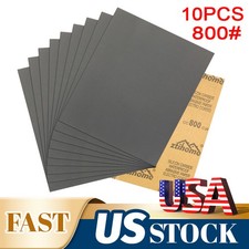 10Pcs Sandpaper Wet Dry 800 grit 9 11" Abrasive Sand Paper Sheet Wood Car Metal